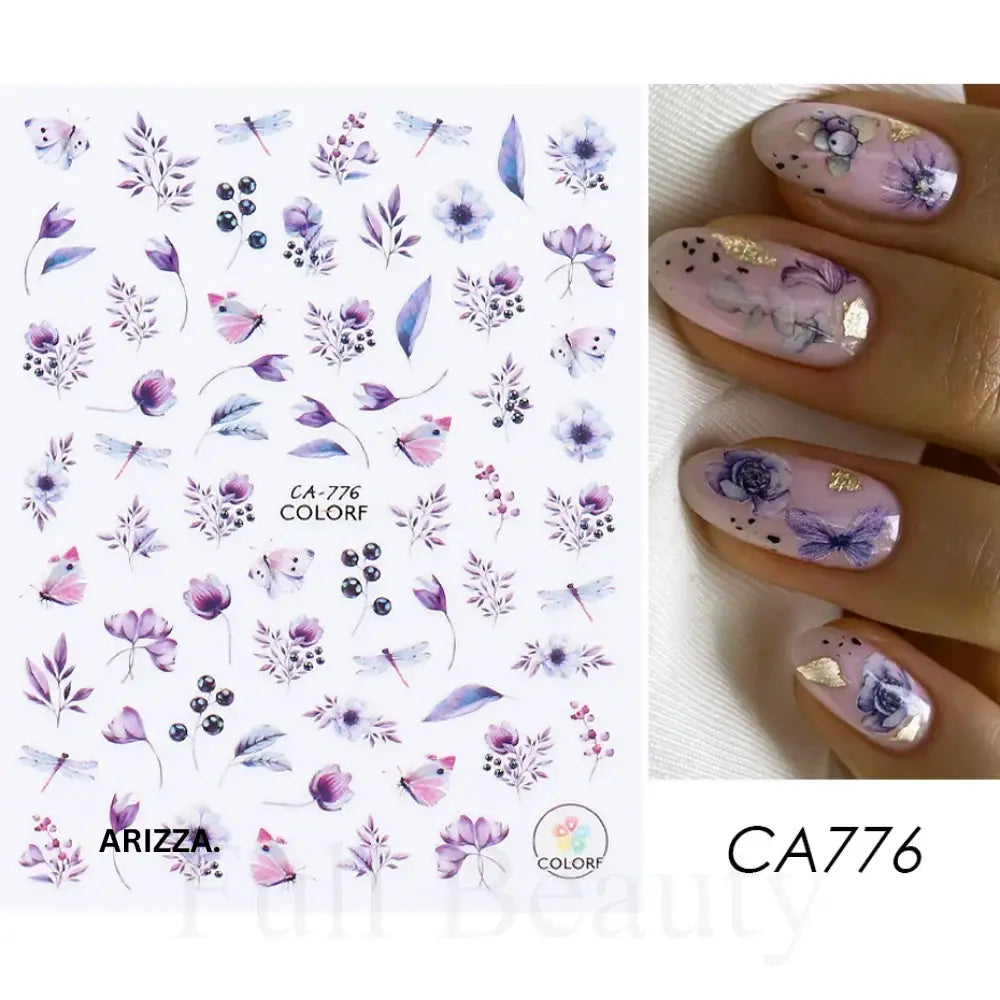 Elegant Flower Nail Decorations Sticker CA-776