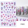 Elegant Flower Nail Decorations Sticker F1032