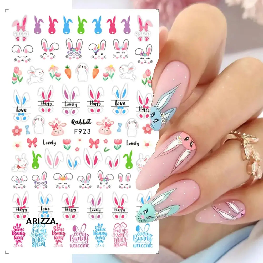 Elegant Flower Nail Decorations Sticker F923