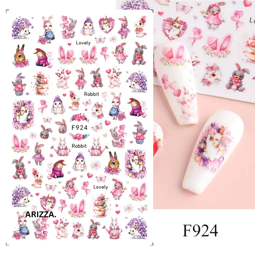 Elegant Flower Nail Decorations Sticker F924