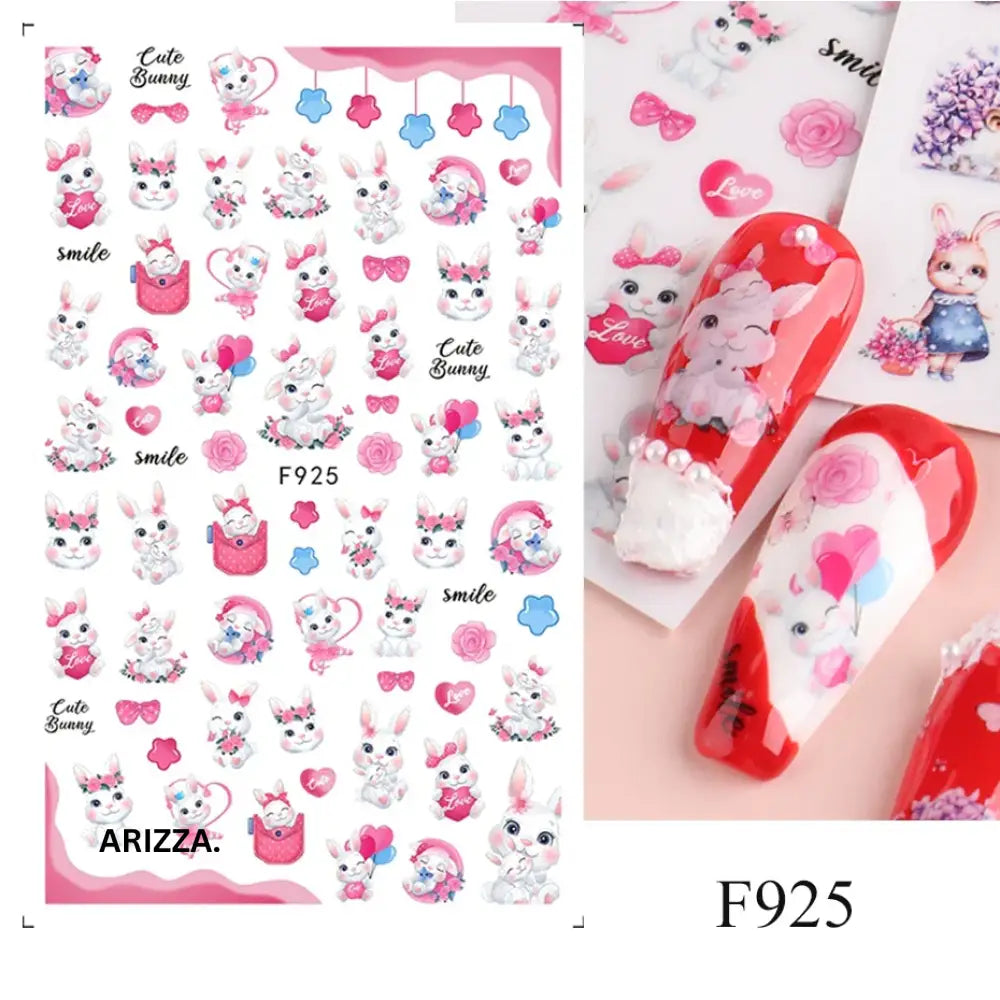 Elegant Flower Nail Decorations Sticker F925