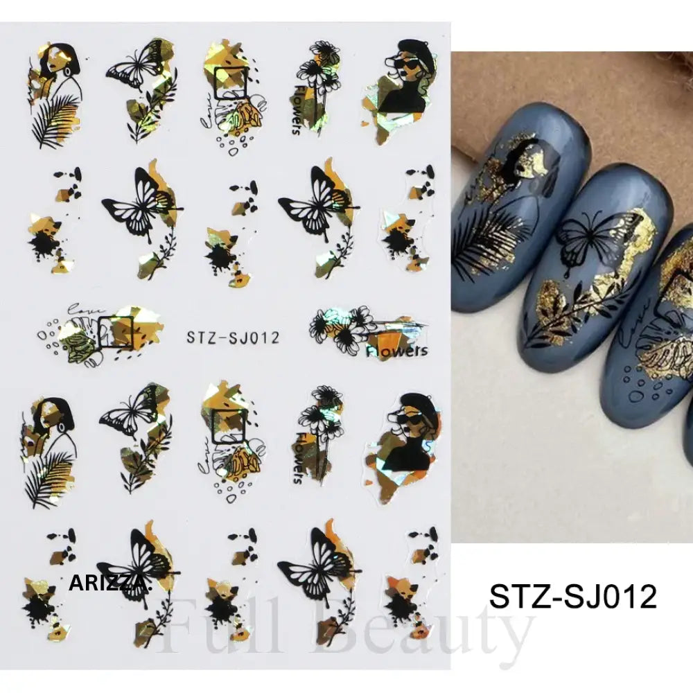 Elegant Flower Nail Decorations Sticker STZ-SJ012