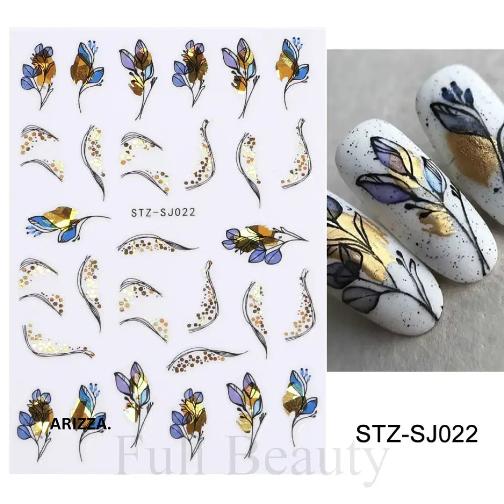 Elegant Flower Nail Decorations Sticker STZ-SJ022