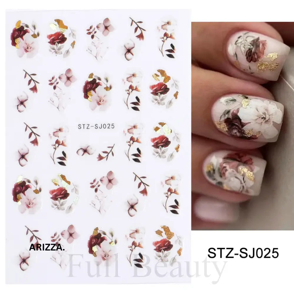 Elegant Flower Nail Decorations Sticker STZ-SJ025