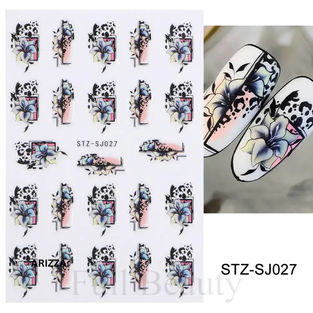 Elegant Flower Nail Decorations Sticker STZ-SJ027