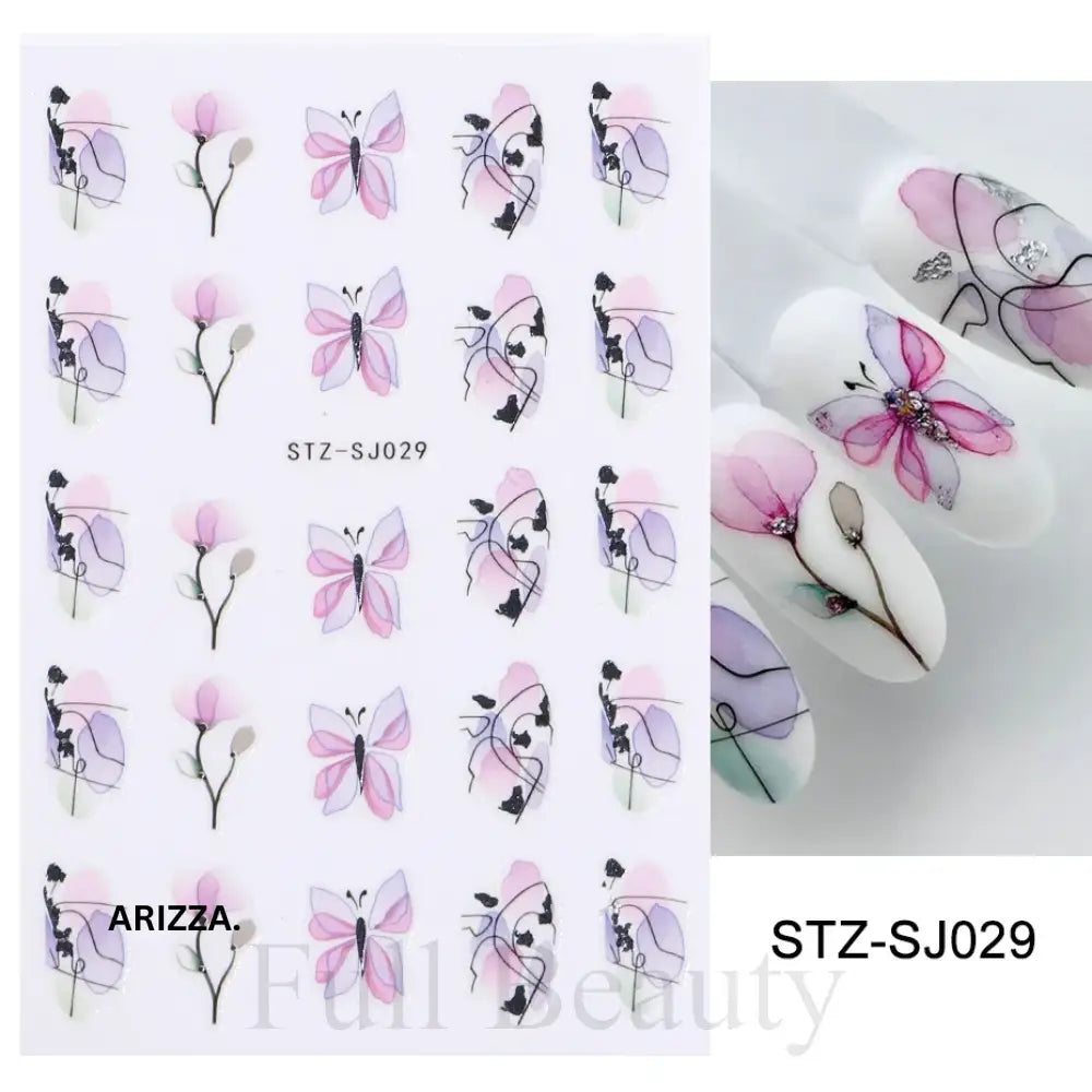 Elegant Flower Nail Decorations Sticker STZ-SJ029