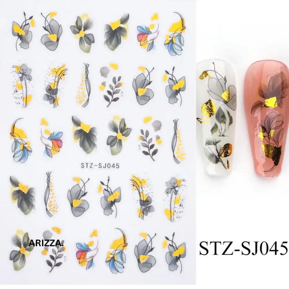 Elegant Flower Nail Decorations Sticker STZ-SJ045