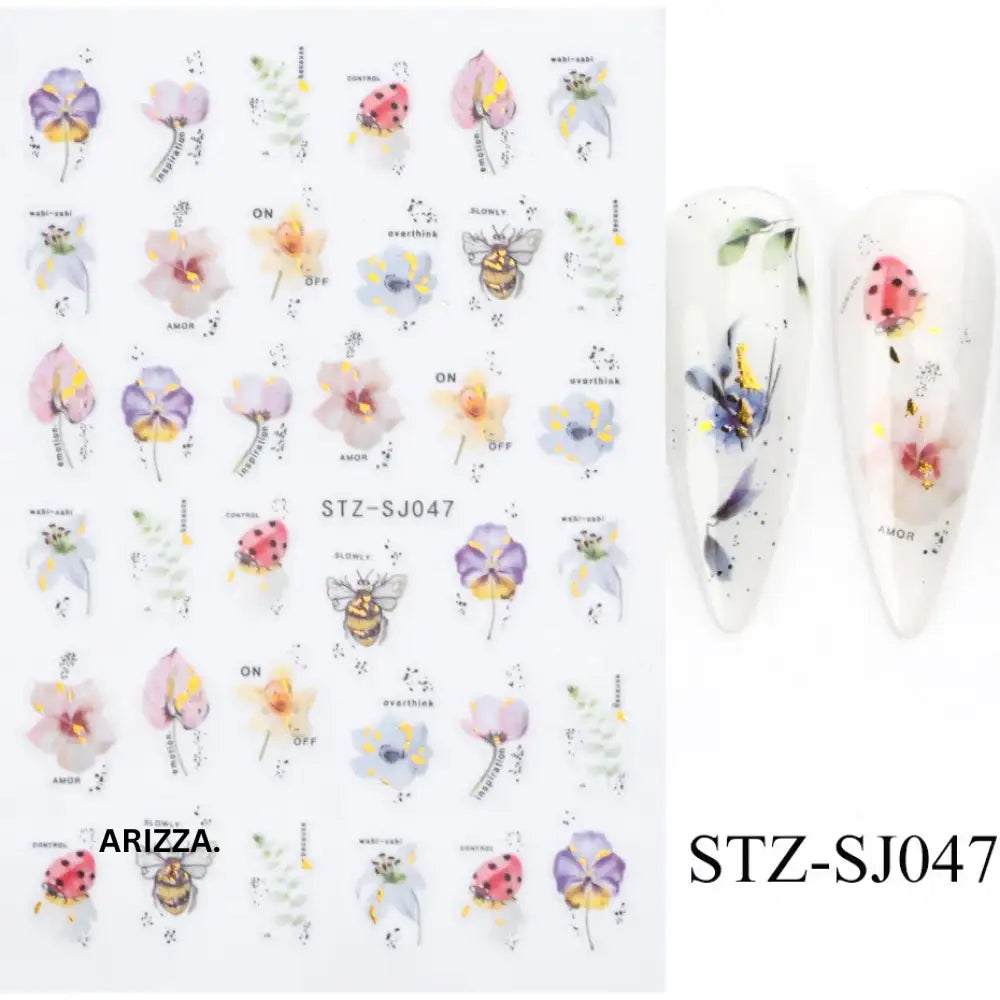 Elegant Flower Nail Decorations Sticker STZ-SJ047