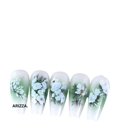 Elegant Lace Rose White Flower Nail Sticker
