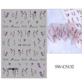 Elegant Lace Rose White Flower Nail Sticker SW-CS132