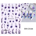 Elegant Lace Rose White Flower Nail Sticker SW-CS148