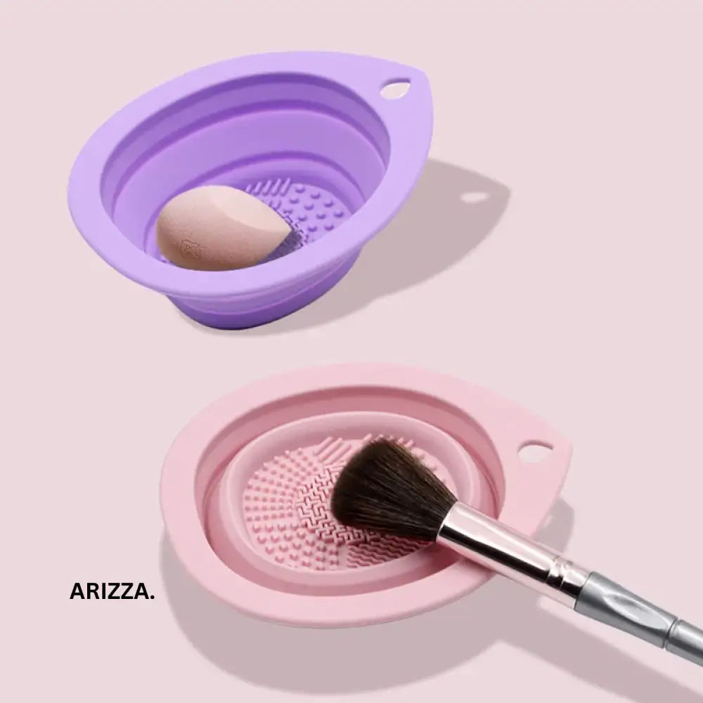 Folding Silicone Makeup Brush Cleaner Bowl