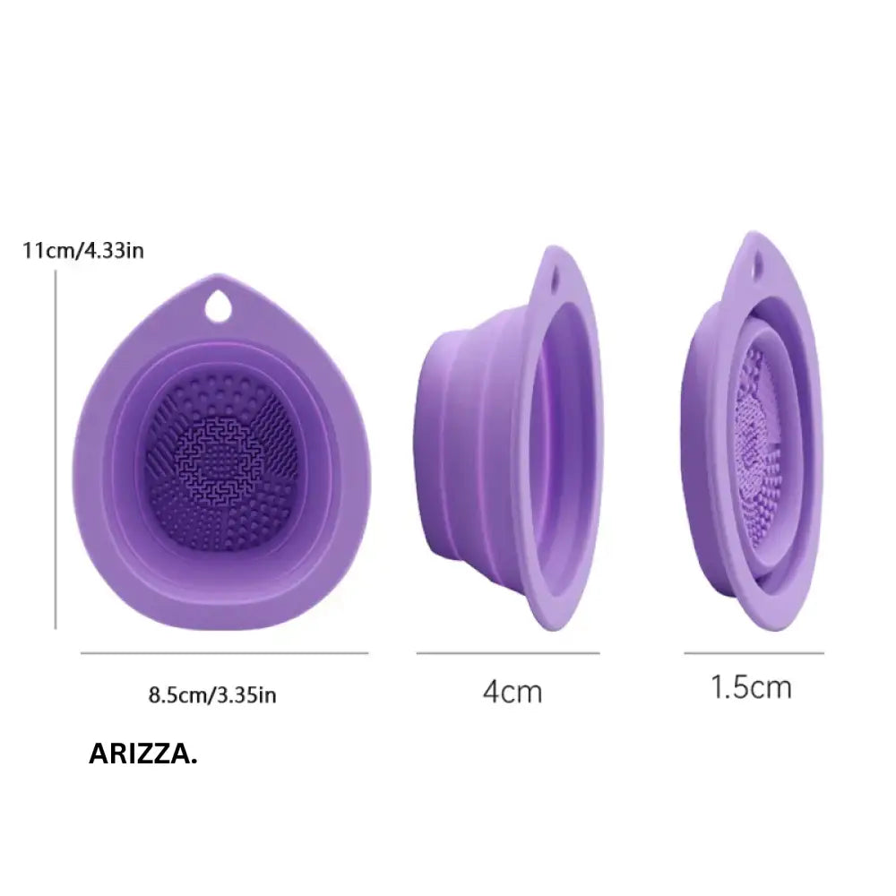 Folding Silicone Makeup Brush Cleaner Bowl