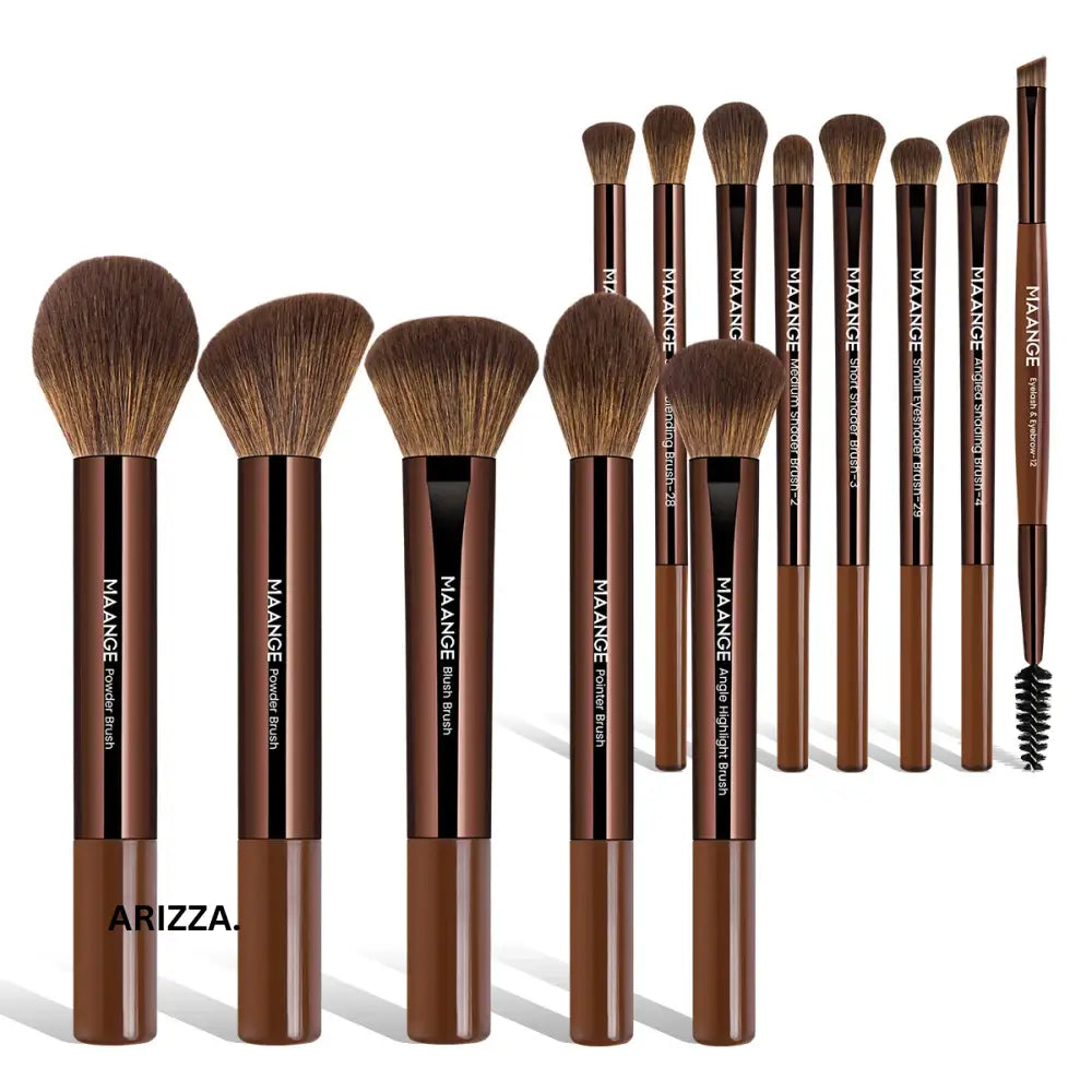 Foundation Concealer Makeup Brush Set Deep Coffee
