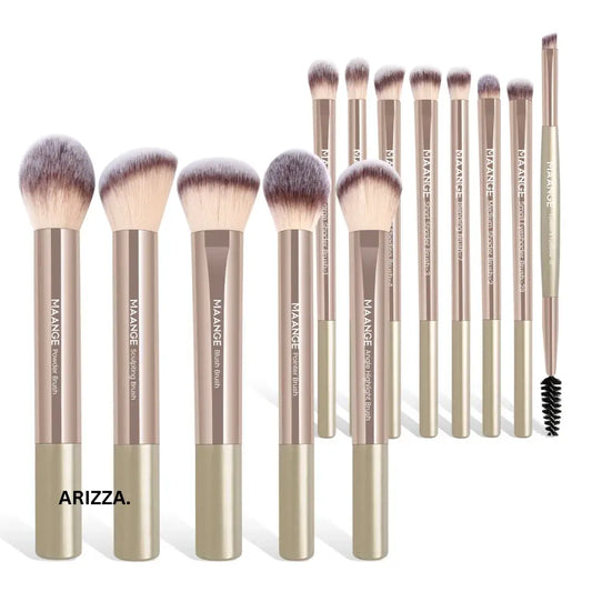 Foundation Concealer Makeup Brush Set Golden color