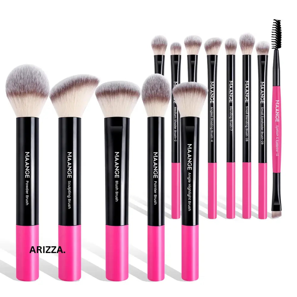 Foundation Concealer Makeup Brush Set Maange Pink Black