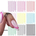 Gradient Color Line Design French Nail Art Sticker