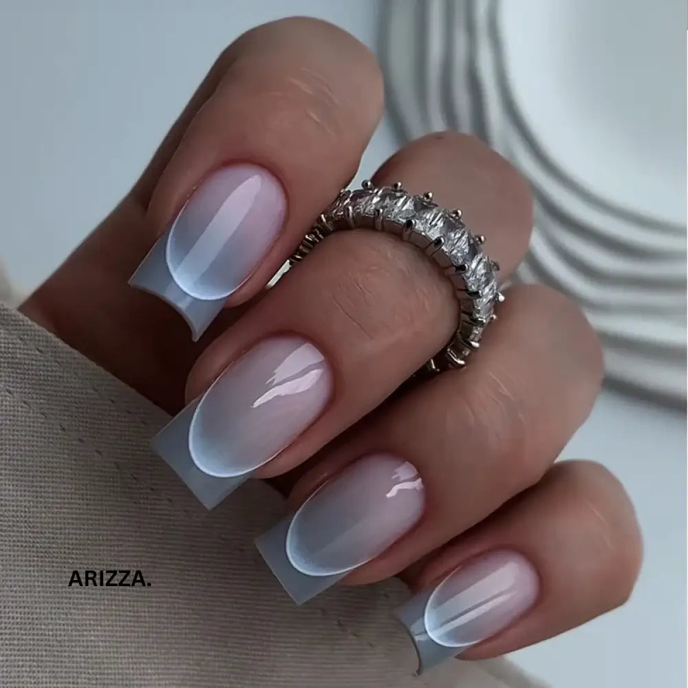 Gradient Color Line Design French Nail Art Sticker