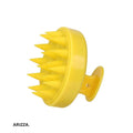 Head Scalp Silicone Brush Massage Comb yellow