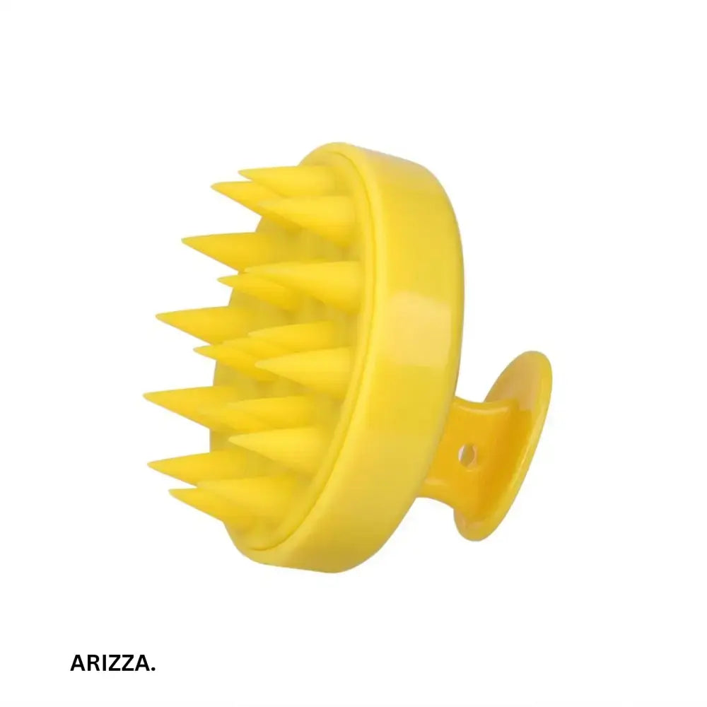 Head Scalp Silicone Brush Massage Comb yellow
