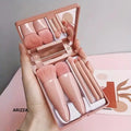 Mini Mirror Perfe Makeup Brushes Set Bean paste color