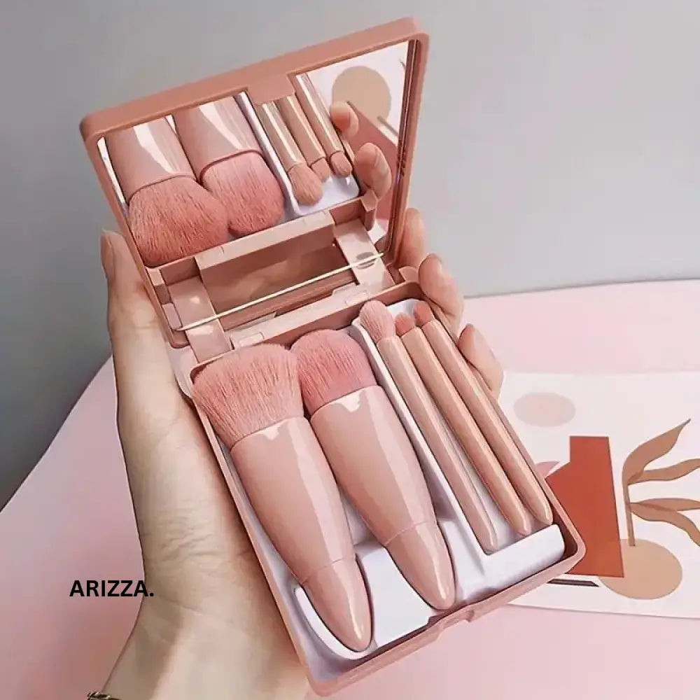Mini Mirror Perfe Makeup Brushes Set Bean paste color