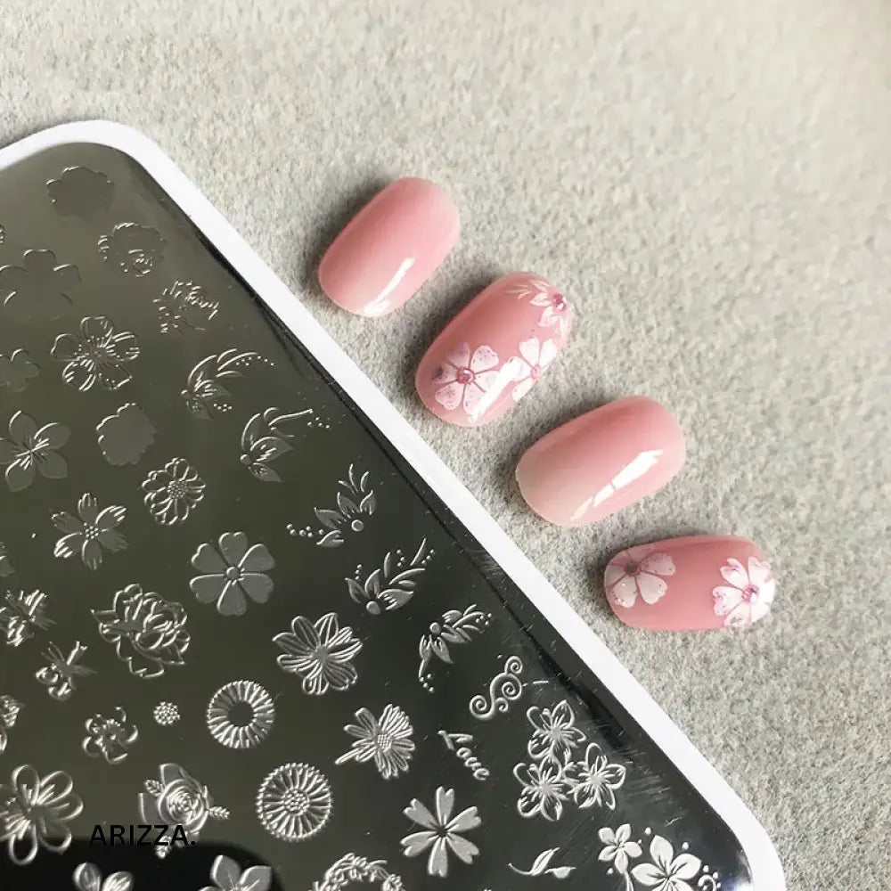 Nail Stamping Plates Flower Art Template