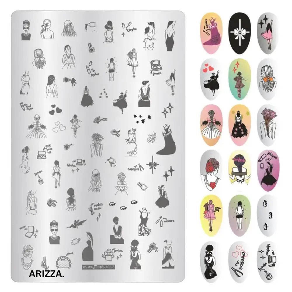 Nail Stamping Plates Flower Art Template PLUS13