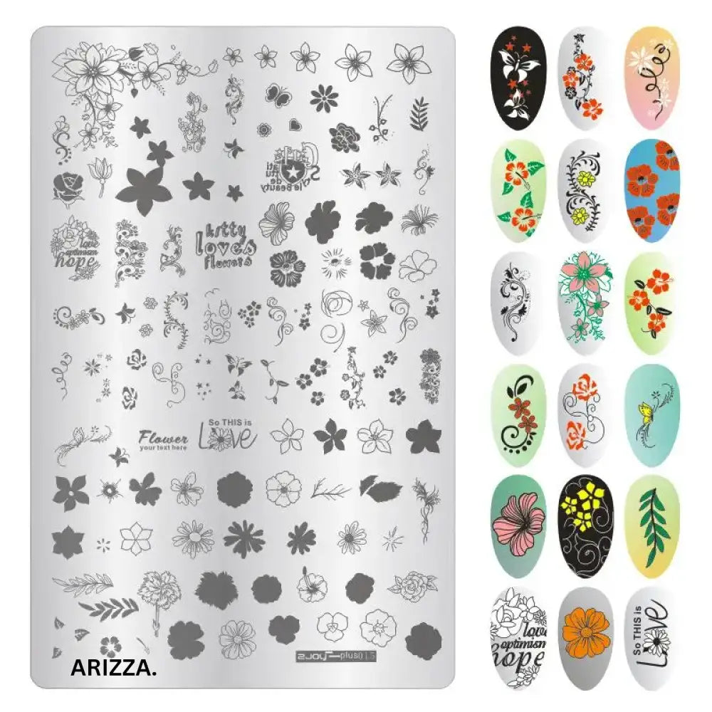 Nail Stamping Plates Flower Art Template PLUS15