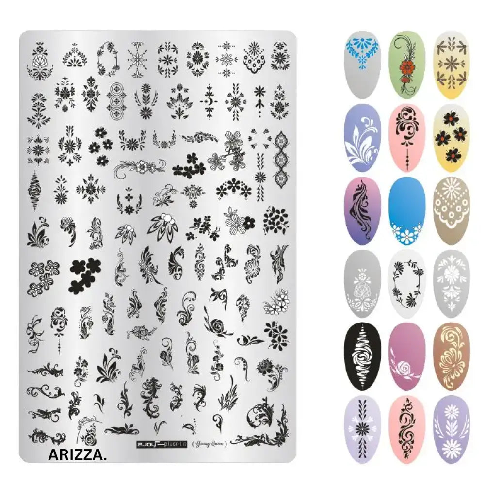 Nail Stamping Plates Flower Art Template PLUS16