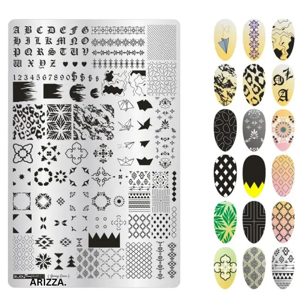 Nail Stamping Plates Flower Art Template PLUS17