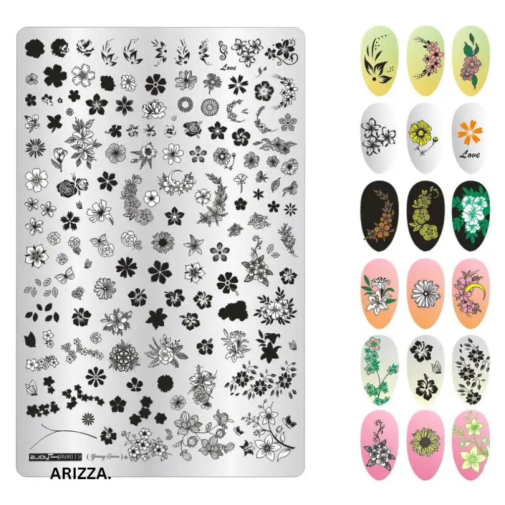Nail Stamping Plates Flower Art Template PLUS19