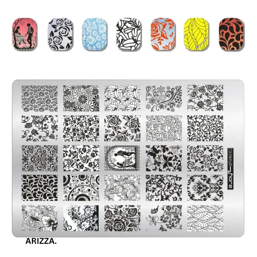 Nail Stamping Plates Flower Art Template PLUS2