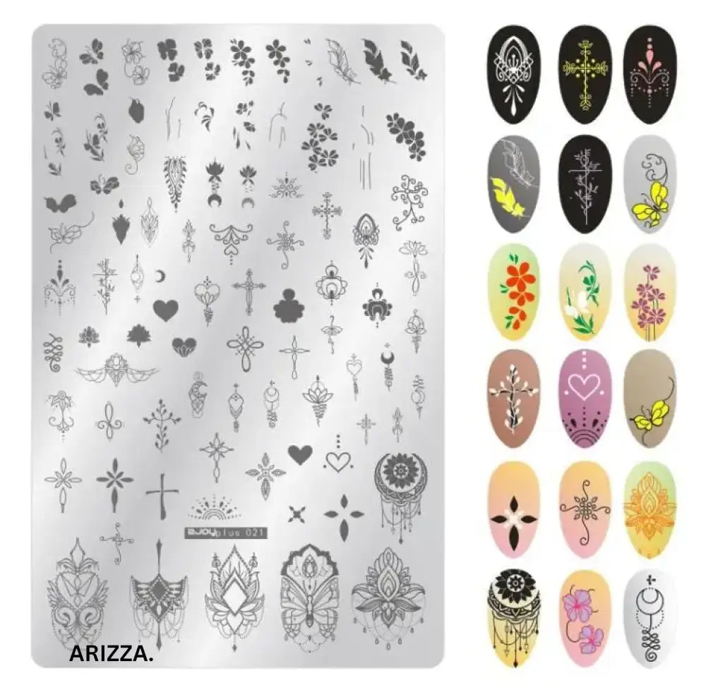 Nail Stamping Plates Flower Art Template PLUS21