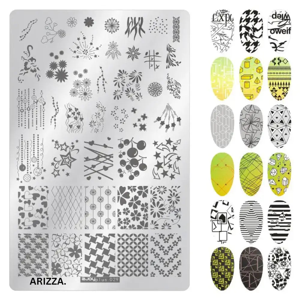 Nail Stamping Plates Flower Art Template PLUS29