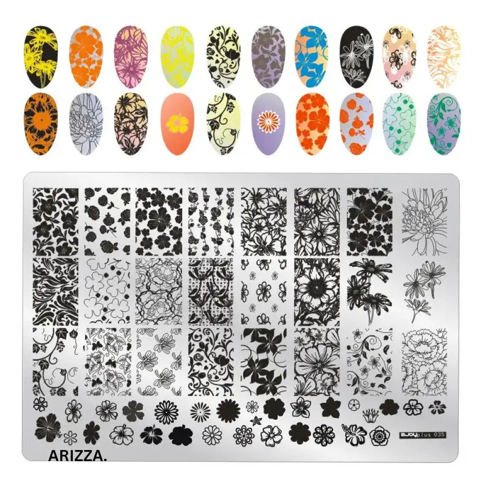 Nail Stamping Plates Flower Art Template PLUS35