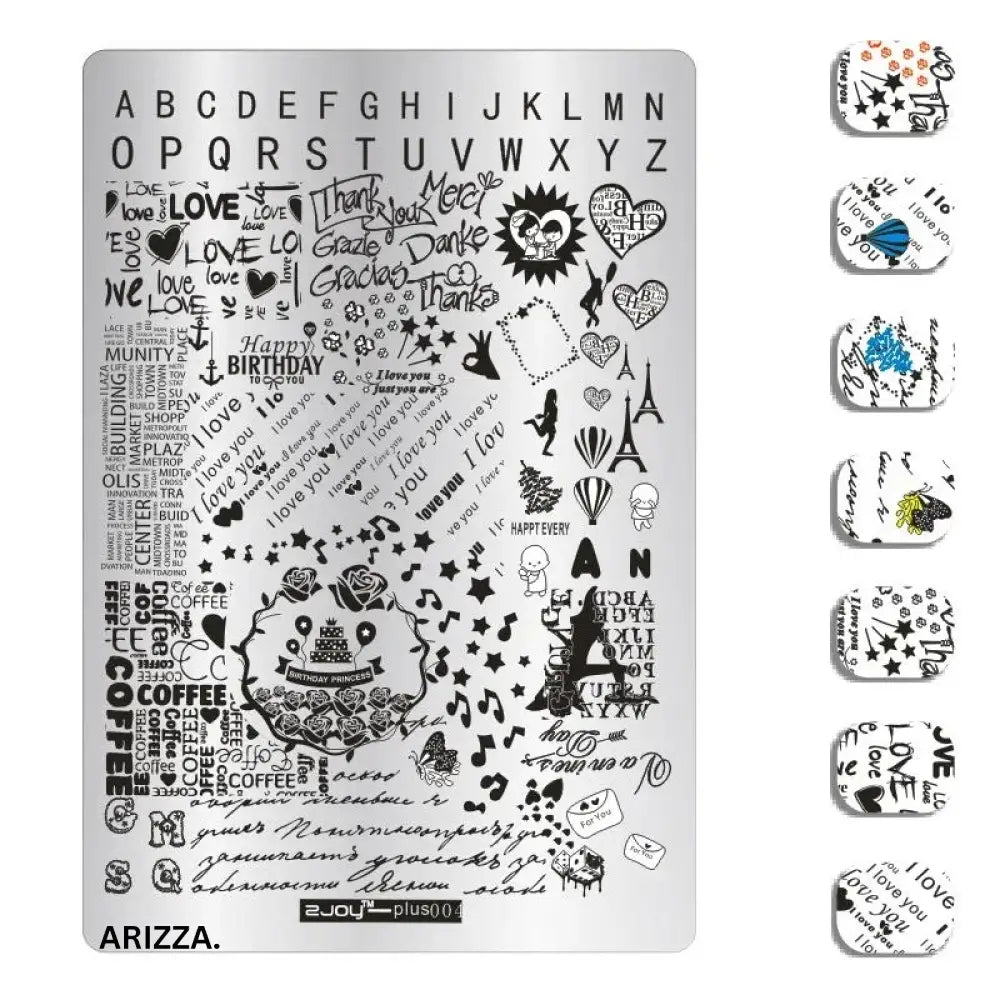 Nail Stamping Plates Flower Art Template PLUS4