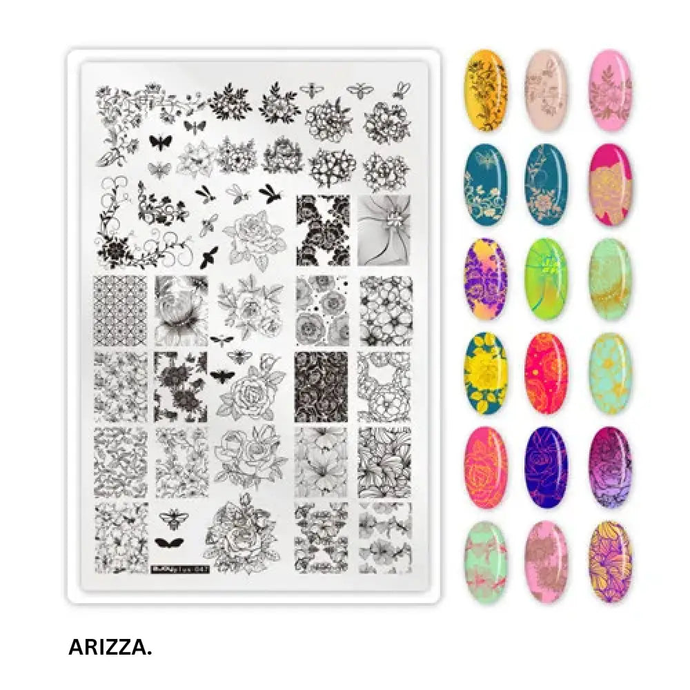 Nail Stamping Plates Flower Art Template PLUS47