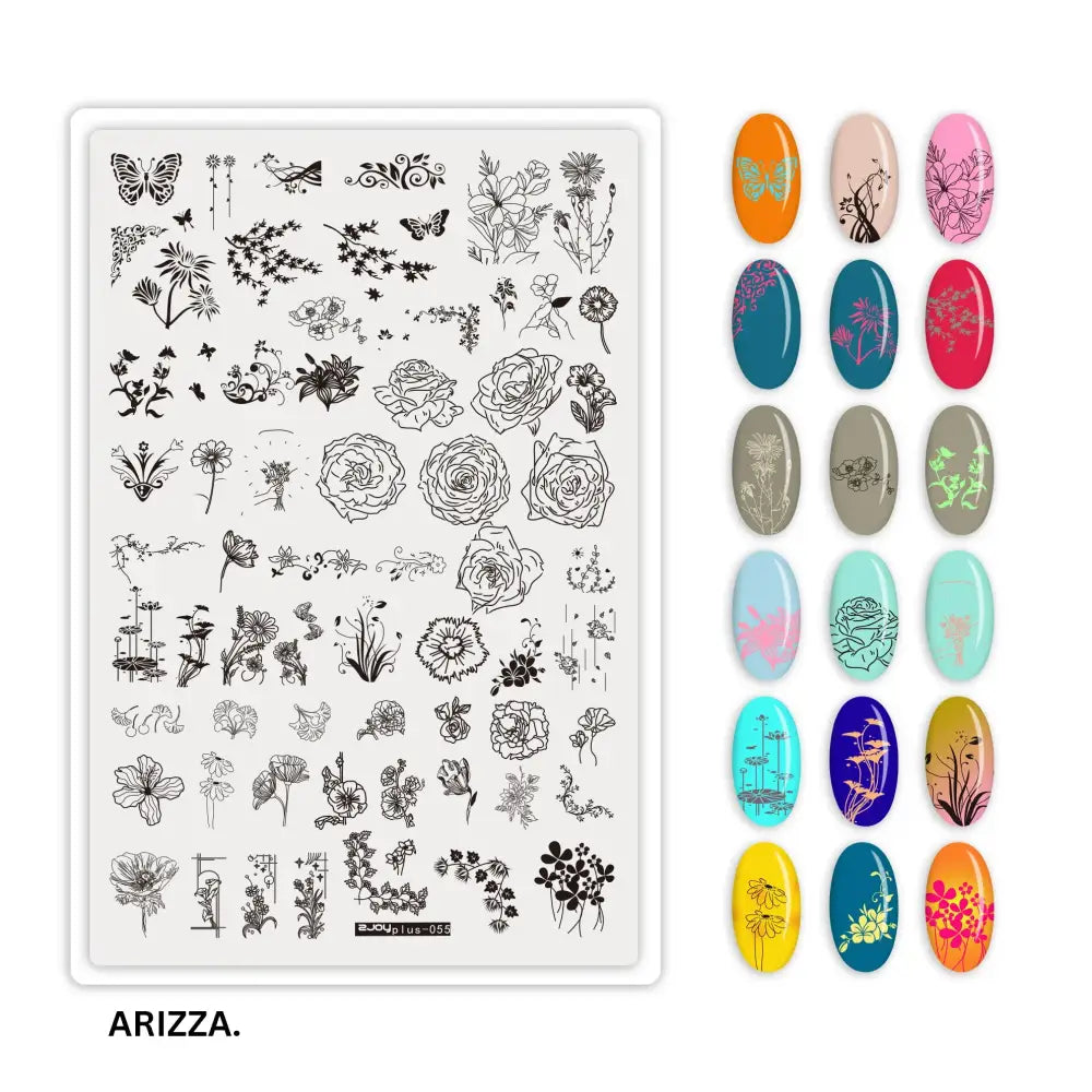 Nail Stamping Plates Flower Art Template PLUS55