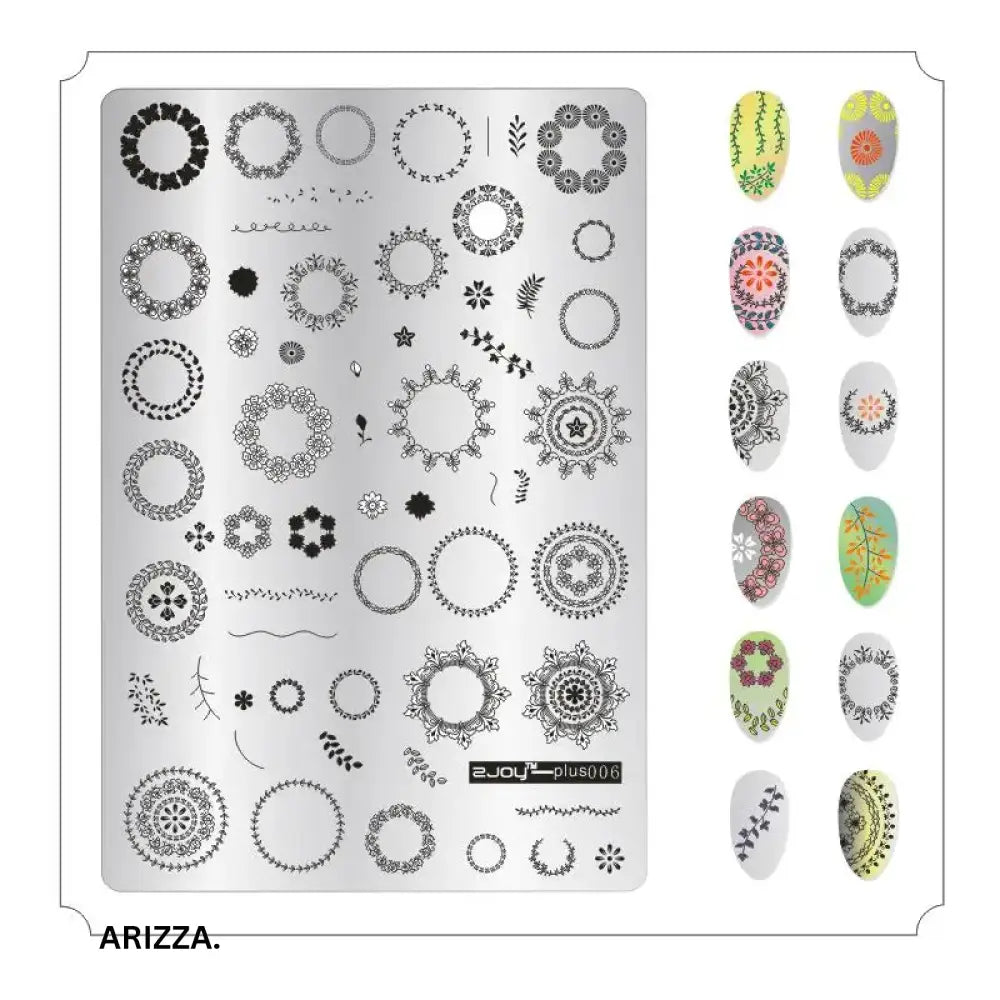 Nail Stamping Plates Flower Art Template PLUS6