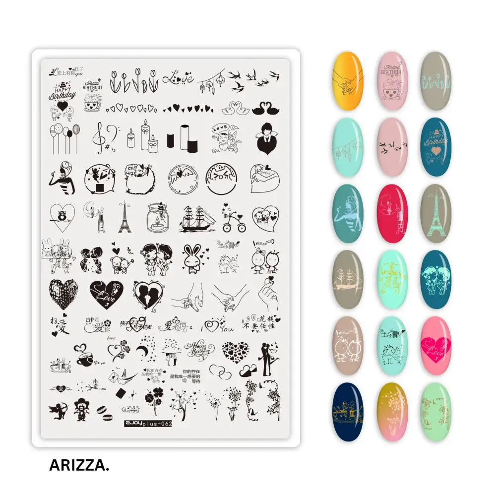 Nail Stamping Plates Flower Art Template PLUS62