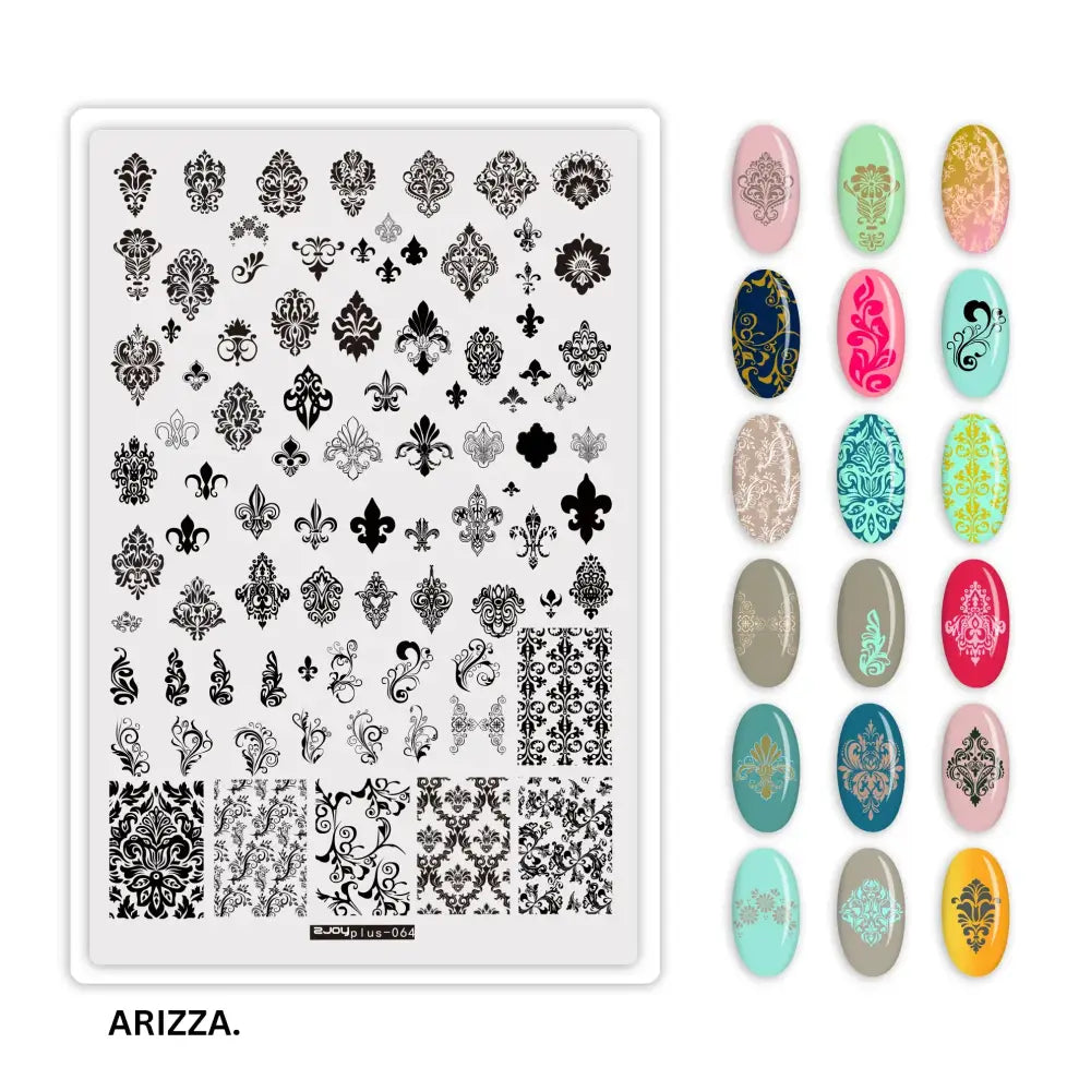Nail Stamping Plates Flower Art Template PLUS64