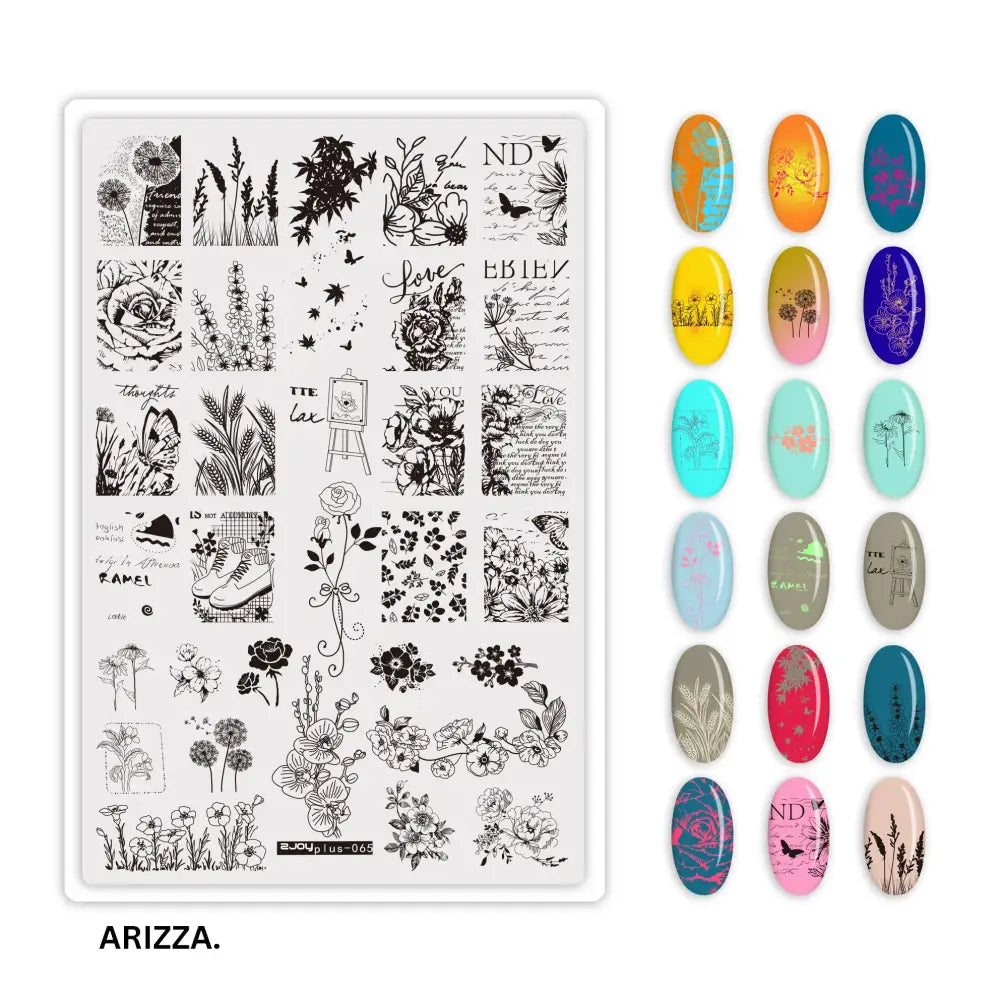 Nail Stamping Plates Flower Art Template PLUS65