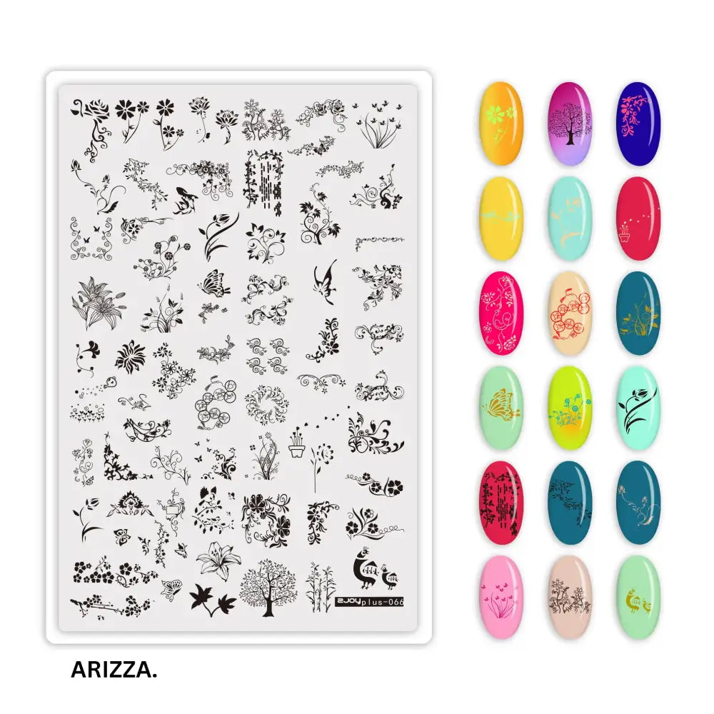 Nail Stamping Plates Flower Art Template PLUS66