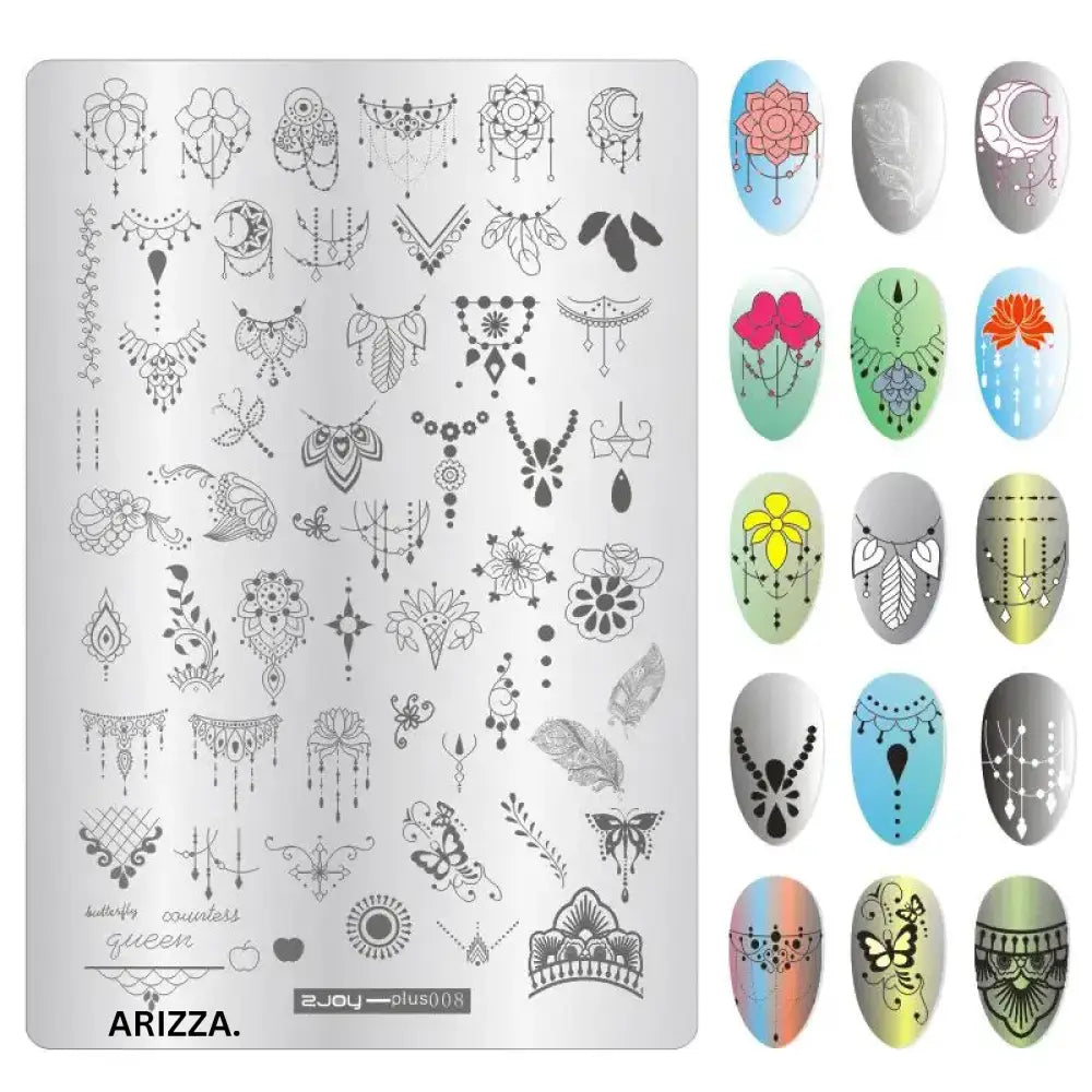 Nail Stamping Plates Flower Art Template PLUS8
