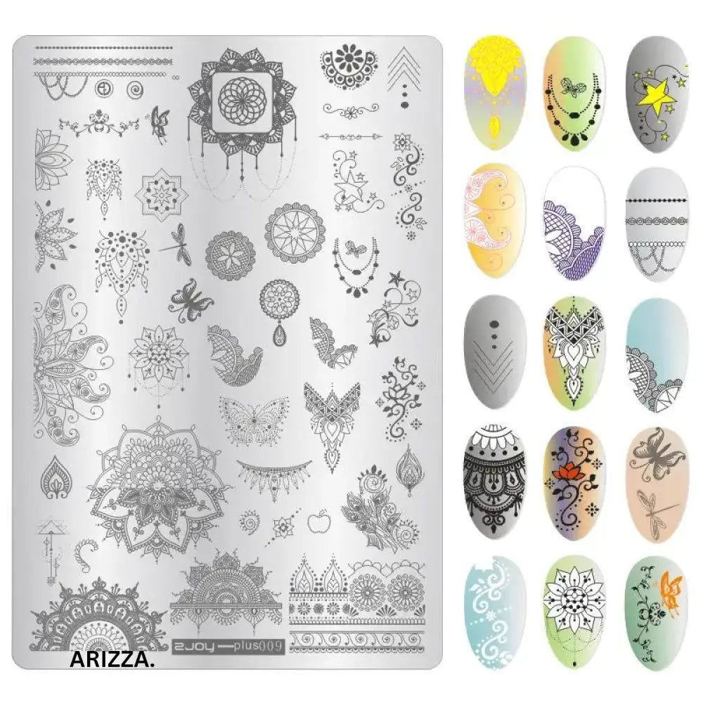 Nail Stamping Plates Flower Art Template PLUS9