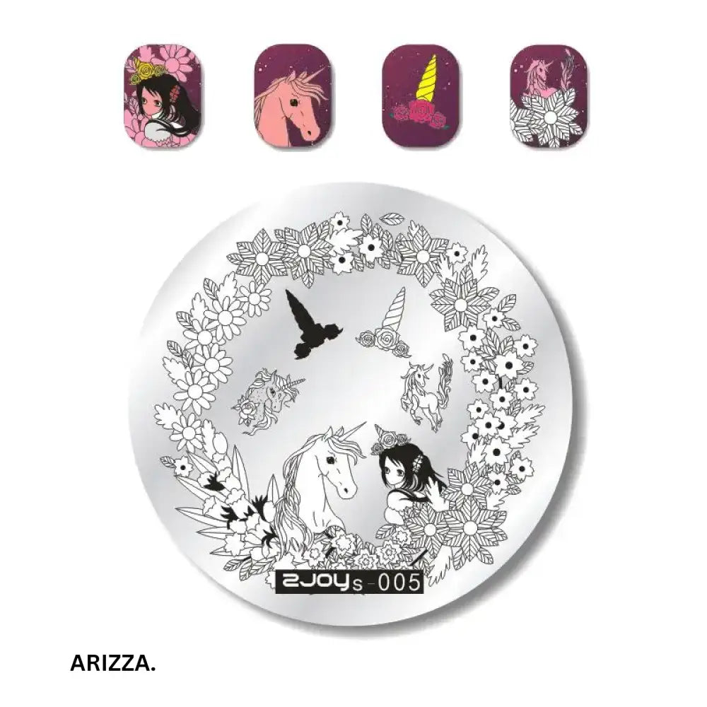 Nail Stamping Plates Flower Art Template ZJOYS05