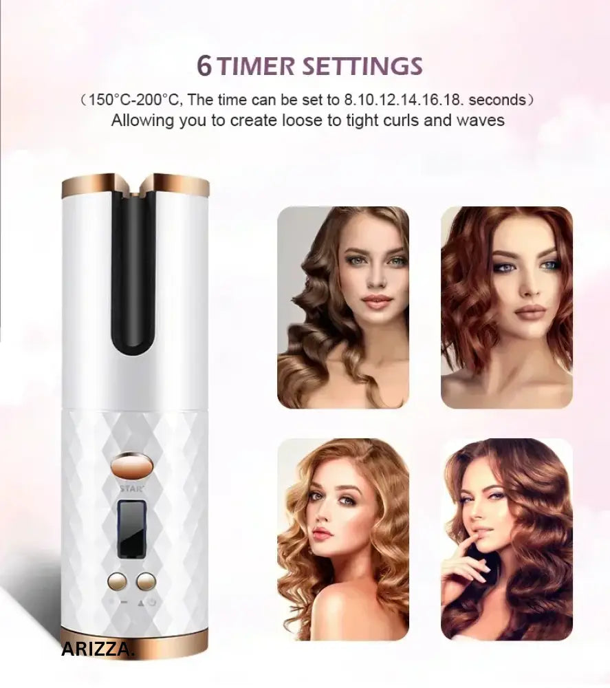 Portable Wireless Automatic Hair Styling Curler