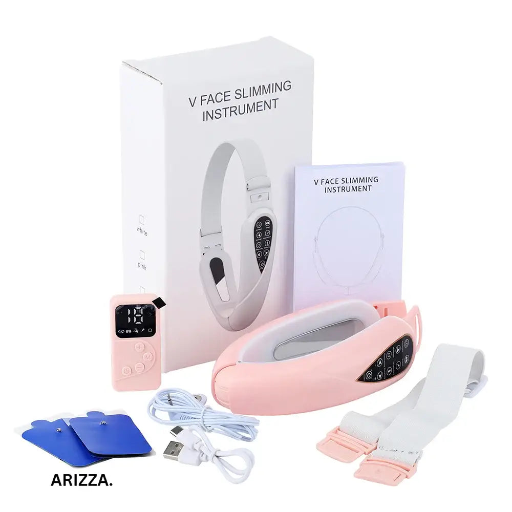 Remote Control V Shape Facial Lifting Massager Pink