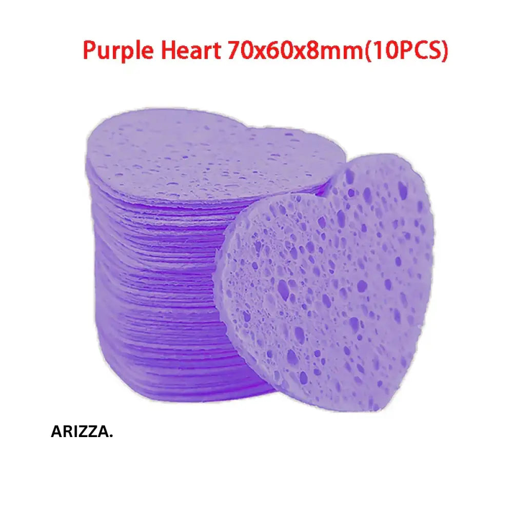 Reusable Face Makeup Removal Sponge 10PCS Purple L